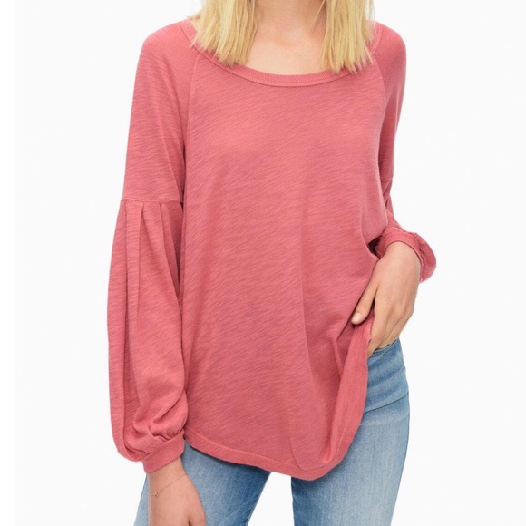 SPLENDID HEAVY SLUB JERSEY BLOUSE TEE - Picture 2 of 5